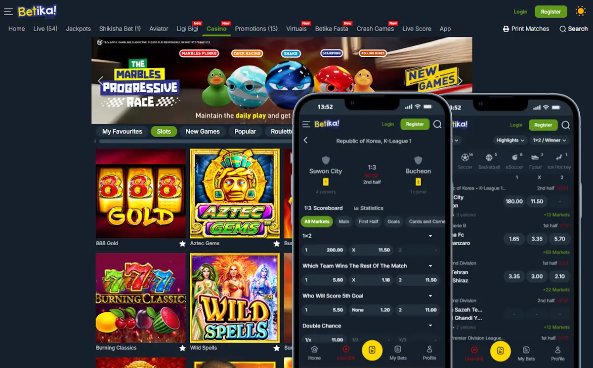 Betika Casino and Sportsbook Desktop and Mobile Screenshot